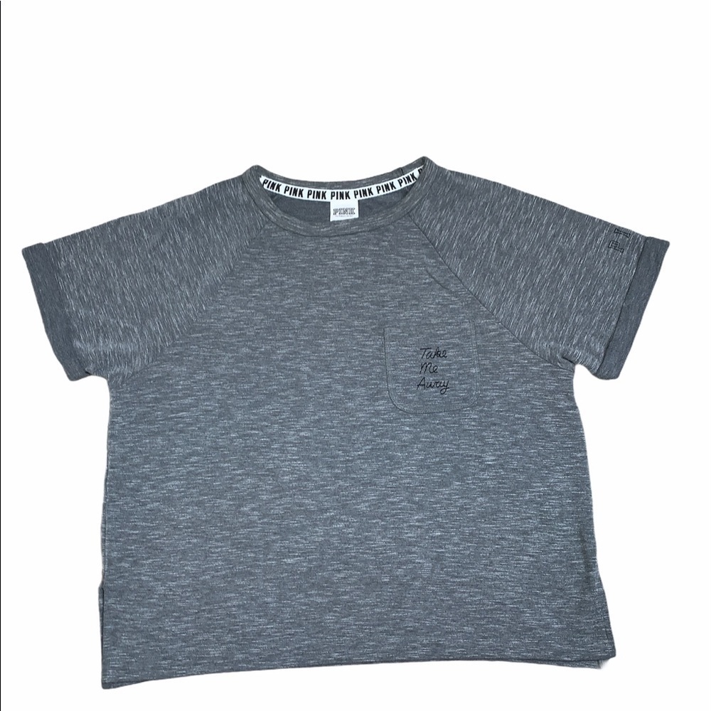 PINK Victoria Secret gray “take me away” t shirt